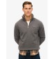 Superdry Sweatshirt with baker's collar and logo Essential grey