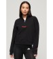 Superdry Sudadera con media cremallera Sportswear negro