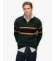 Superdry Green Stripe half-zip sweater