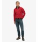 Superdry Preppy rød sweatshirt med halv lynlås