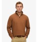 Superdry Sweatshirt med halv lynlås RIB brun