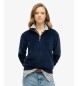 Superdry Velour Half navy blue half-zip hoodie