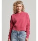 Superdry Pink kort sweatshirt med vasket effekt