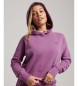 Superdry Kort sweatshirt med huva och lila tvättad effekt