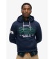 Superdry Organic Cotton Hooded Sweatshirt with Vintage Logo Navy Logo