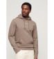 Superdry Sweatshirt com capuz, de corte largo, com microimpresso bege e logtipo