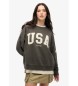 Superdry Athletic Essentials loose fit crew neck sweatshirt dark grey
