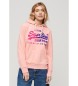 Superdry Vintage Logo sweatshirt in a deeper shade of pink