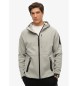 Superdry Locker sitzendes Kapuzensweatshirt mit ReiÃŸverschluss und Tech-Logo grau