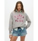 Superdry Camisola larga com acabamentos Varsity cinzentos