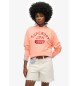 Superdry Sweatshirt solta com acabamentos Varsity em coral