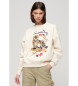 Superdry Loose sweatshirt with embroidery Suika white