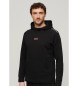Superdry Sport Tech-sweatshirt med hætte og logo, sort
