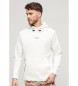 Superdry Sport Tech loose sweatshirt med huva och logotyp vit