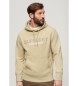 Superdry Loose hooded sweatshirt with logo Sportswear beige