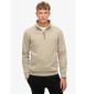 Superdry Tech taupe loose half zip sweatshirt