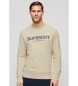 Superdry Sportswear los sweatshirt beige