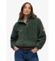 Superdry Superblød trøje med halv lynlås, grøn