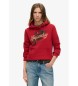 Superdry Tattoo Script Grafik Sweatshirt mit Kapuze rot