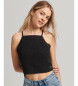 Superdry Vintage crochet crochet short top black