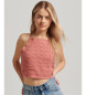 Superdry Vintage crochet crochet short top pink