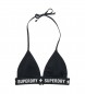 Superdry Top de bikini elástico de triángulos negro