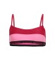 Superdry Top de bikini elástico tipo bralette rosa