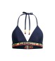 Superdry Top de bikini triangular con logo marino