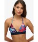 Superdry Top de biquni triangular com logtipo azul