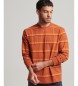Superdry Teksturowana koszulka w paski w stylu vintage z pomarańczowej bawełny organicznej