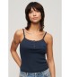 Superdry Essential navy Button-Down-Tank-Top