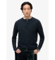 Superdry T-shirt com gola de padeiro e textura azul-marinho