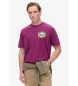 Superdry T-shirt Travel Postcard lilac