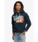 Superdry Sweatshirt Travel Postcard Graphic navy