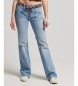 Superdry Vintage blå utsvängda jeans med låg skärning i ekologisk bomull