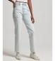 Superdry Jean droit  taille haute en coton biologique bleu clair