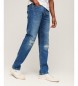 Superdry Blue organic cotton straight and slim fit jeans