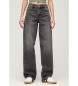 Superdry Jeans mit weitem Bein aus Bio-Baumwolle, mittelhoher Schnitt, schwarz