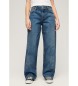 Superdry Blå jeans med medelhög midja och vida ben
