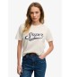 Superdry Camiseta Varsity Script blanco crema