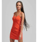 Superdry Strapless dress with orange 