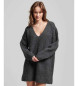 Superdry Knitted jersey dress with V-neck, grey