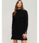 Superdry Braided knitted dress with black perkins collar