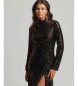 Superdry Black midi dress with open back and sequins
