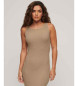 Superdry Beige knitted midi dress with open back