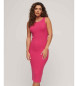 Superdry Knitted midi dress with open back pink