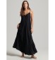 Superdry Lange zwarte strapless jurk