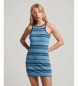 Superdry Vintage Stripe Racer logo kjole blå