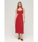 Superdry Gebreide midi-jurk met rood uitgesneden motief