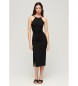 Superdry Knitted midi dress with lace on the back in black